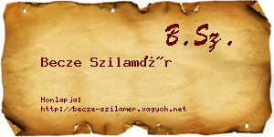 Becze Szilamér névjegykártya